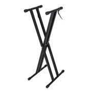 Portabelt X-format tangentbordsställ med dubbla fästen - Minifinker - Svart - Metall - 37,4 x 16,92 tum