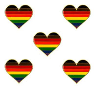5-pack Bisexuell stolthet hjärtformad knappnålsbrosch pins flagga badge brosch märke
