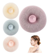 2-i-1 badsvamp 4PCS Uppgradera duschsvamp med sugkopp och handtagsdesign och massagepunkt kroppsexfolierande svamp