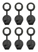6 st 22 mm svarta dörrlås dammskyddsgummi vattentäta lock förhindrar damm, förbättrar kamlåsets livslängd plastmaterial -ZHENV