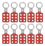 SURENHAP Tagout Hasp 10st Låsande Hasp 25 mm/1,0 tum 6 hål Röd aluminium för cylinderhårdvara