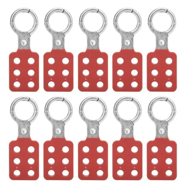 SURENHAP Tagout Hasp 10st Låsande Hasp 25 mm/1,0 tum 6 hål Röd aluminium för cylinderhårdvara