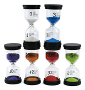 6 st Sandtimmar - Sandtimmar i Färger 1/3/5/10/15/30 Minuter Sandglas Timer med Skyddande Omslag för Spel Klassrum Hem Kontor Matlagning