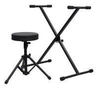 Mothinessto Black Keyboard Stand och Pall Set LY7070
