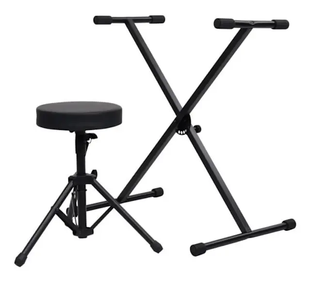 Mothinessto Black Keyboard Stand och Pall Set LY7070