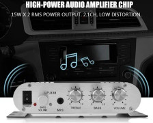 Minifinker Stereo Amplifier Mini HiFi 2.1 Stereo Bass Auto Car Home Video Power Amplifier Support SilverWS2296322963
