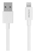 DELTACO - Lightning-kabel - USB hane till Lightning hane - 50 cm - vit