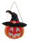 Ljus pumpa skylt Halloween trä dörrhängare fest dekoration för hem trädgård (utan batteri)（d）