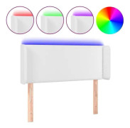 LED sänggavel Vit 103x16x78/88 cm Läder78 [cm]
