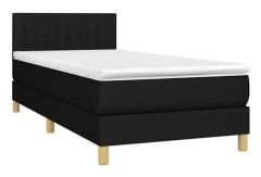 Maison Ribbbotten med madrass Svart 90x190 cm Tyg
