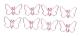 minifinker Pink Butterflies pappersklämma Pink Butterflies gem, 50 stycken, färgplätering, stilrena material gem