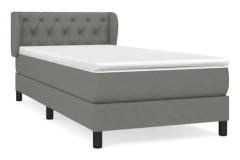 Maison Ribbbotten med madrass Mörkgrå 80x200 cm Tyg