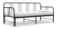 Utdragbar bäddsoffa - Omabeta - pulverlackerad metall - svart - 206 x 185 x 88 cm