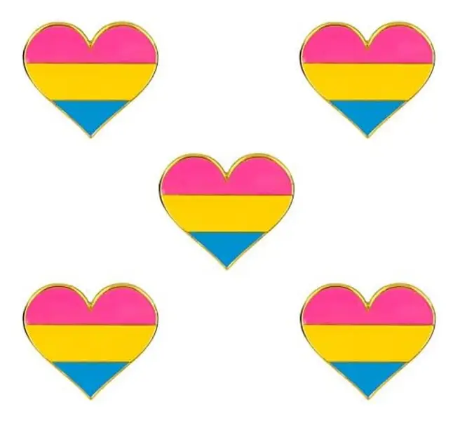 5-pack Bisexuell stolthet hjärtformad knappnålsbrosch pins flagga badge brosch märk