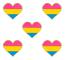 5-pack Bisexuell stolthet hjärtformad knappnålsbrosch pins flagga badge brosch märk