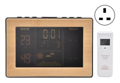 LCD Väderstation med RCC Mottagningsfunktion Trådlös Termometer Hygrometer 100‑240VUK Kontakt