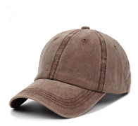 Män Kvinnor Tvättat Bomull Låg Profil Sliten Vintage Baseballkeps Enfärgad Justerbar Pappahatt Coffee One Size