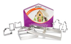 Kakmåttset pepparkakshus 7 delar stål Patisse