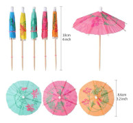 Cocktail Drink Paraply Picks 200 st Färgglada papper tandpetare för Hawaiian Tiki Party dekorationer