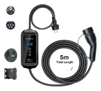 EV-laddare 3,6KW Wallbox, 5M Kabel, Justerbar strömstyrka på 16A,Normal Typ 2