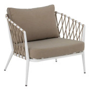 Bloomingville Cia Loungestol vit metall med brun/beige dyna