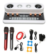 Podcastutrustningspaket Podcastkit Musikproduktionsutrustning med Soundboard-mikrofon för streaming Inspelning Vit