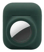 FMW™ - Airpods-hållare i silikon med inbyggd AirTag-hållare - Mörkgrön