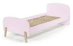 Säng - Kiddy 90x200 Cm Med Sängbord Skyddskant Och Leksakslåda - Rosa