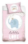 påslakan Little Love 100 x 135 cm bomullsrosa
