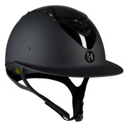 OneK MIPS Avance Matte Glossy Top Swarovski Ridhjälm Bred Solskärm Svart - Svart - Skal storlek 0 (47-54 cm)