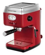 Russell Hobbs Retro, Espressomaskin, 1,1 l, Malat kaffe, 1350 W, Röd