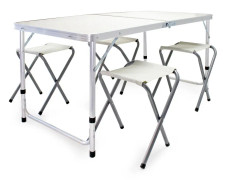 Fällbart bord med 4 ställbara