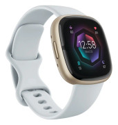 Fitbit Sense 2 - Mjukt guldaluminium - smart klocka med band - blue mist - bandstorlek: S - NFC, Bluetooth