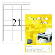 Etiketter TopStick 63,5 x 38,1 mm hvid - (100 ark x 21 stk.)