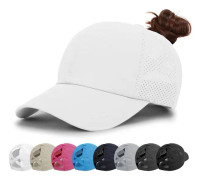 Cap för dam - Solhatt med hästsvans Snabbtorkande löpkeps Cap Golfkepsar Criss Cross Justerbara Trucker-hattar för kvinnor Flickor Whit White One Size