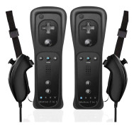 2 st 2-i-1 Fjärrkontroll för Wii med Motion Plus och Nunchuck, Trådlös