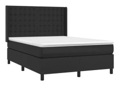 Svart Ribbbotten med Svart madrass 140x200 cm Fuktskinn