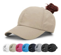 Cap för dam - Solhatt med hästsvans Snabbtorkande löpkeps Cap Golfkepsar Criss Cross Justerbara Trucker-hattar för kvinnor Flickor LightKhak LightKhaki One Size