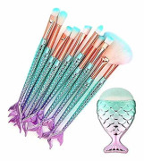 Funfunman sminkborstar 11PCS (Mermaid Färgglad)