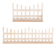 Shengji 2pcs Mini Landscape Fence Photo Prop Mini Wooden Fence Mini House Accessory