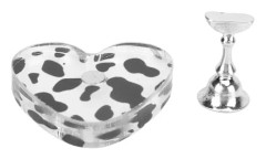 Nageldisplayställ Akryl Ko-textur Magnetisk DIY Tipshållare för Salong Hem Manikyrövning Silver