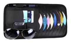 Car Sun Visor Organizer CD Storage Holder Sunglasses Holder Multipurpose Sunshade Sleeve(Black)