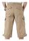 Herr 3/4 Lång Längd Elastiska Shorts Midja Cargo Combat Tre Kvarts Byxor Khaki 2XL