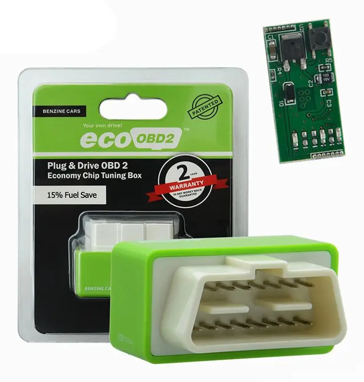 15 % bränslebesparing Eco OBD OBD2 Universal Bensin Economy Fuel Saver Tuning Box Chip Device för bensin bil Gasbesparande verktyg