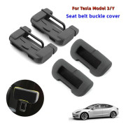 4st för Tesla Model 3 Model Y Säkerhetsbältesklämma, mjuk silikon Undvik kollision Röd Svart Bilsäkerhetsbälte Spänneskydd