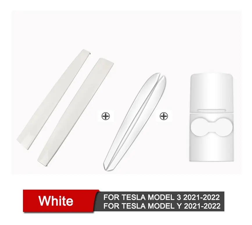 Model3 ModelY Bildörrbeklädnad Instrumentbräda Panelskydd för Tesla Model 3 Y 2022 Kolfiber ABS Dekoration Interiör 2021 Tillbehör