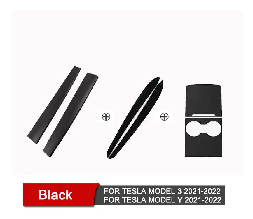 Model3 ModelY Bildörrbeklädnad Instrumentbräda Panelskydd för Tesla Model 3 Y 2022 Kolfiber ABS Dekoration Interiör 2021 Tillbehör
