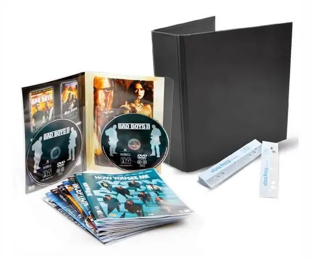 DVD-lagringspaket - 50 dubbla DVD-fodral, 2 pärmar, 50 band - 3L