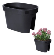 Räckenblomkruka i svart, 90% återvunnet material