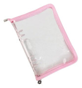 A6 Ringpärmomslag Transparent PVC Anteckningsboksskal med Blixtlås Glittrande Planeringsmapp Sparandemapp för Kontantbudgetsystem